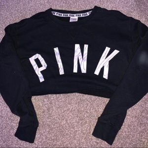 Victoria Secret Pink Cropped Marble Crewneck